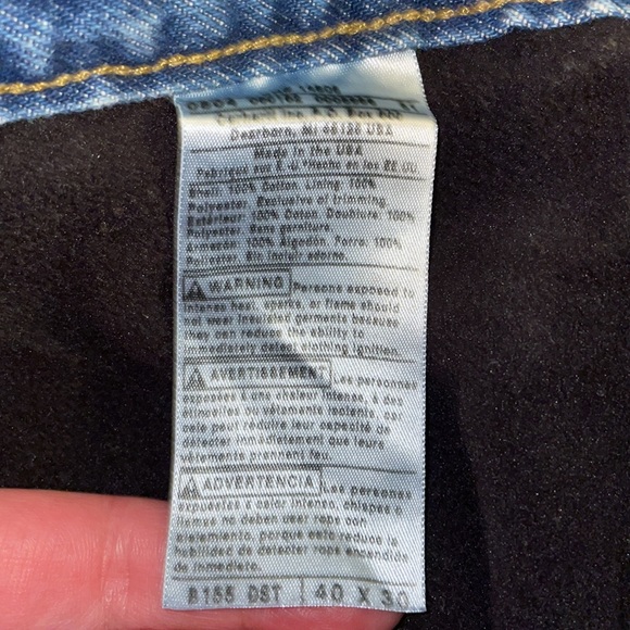 Carhartt fleece lined dark wash outdoor work straight leg jeans - Picture 4 of 9